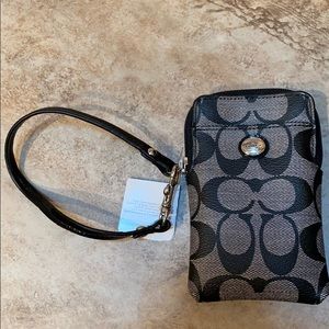 Black Coach Wristlet Wallet  NWT